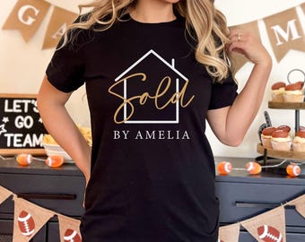 Säljs av mäklare T-shirt, personlig mäklartröja: Anpassad fastighetspresenttröja