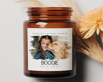 Memorial Candle Custom Dog Loss Gift Photo Candle Dog Sentimental Gift Dog Loss Sympathy Gift Pet Remembrance Gift Customizable Candle
