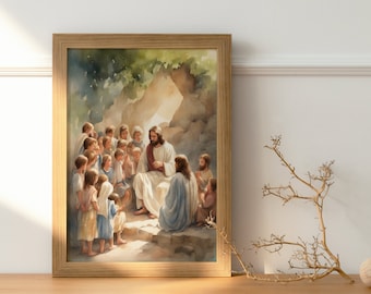 Printable Jesus Watercolor Art, Set of 21, Jesus Portrait, Jesus Painting, Jesus art, Jesus Picture, Home Decor - DIGITAL DOWNLOAD