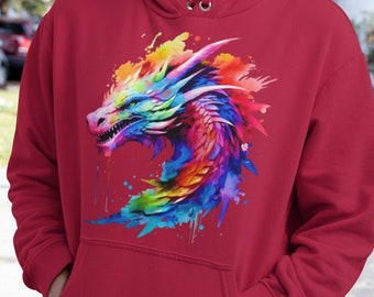 Rainbow Dragon Hoodie: Unisex Lunar New Year Pullover