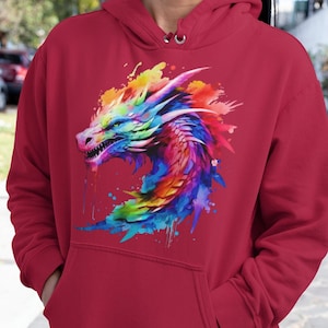 Rainbow Dragon Hoodie: Unisex Lunar New Year Pullover