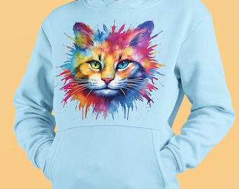 Fille Sweat Shirt Rayure Arc-en-ciel Veste à Capuche En Coton