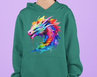 Rainbow Dragon Kids Hoodie: Lunar New Year Pullover