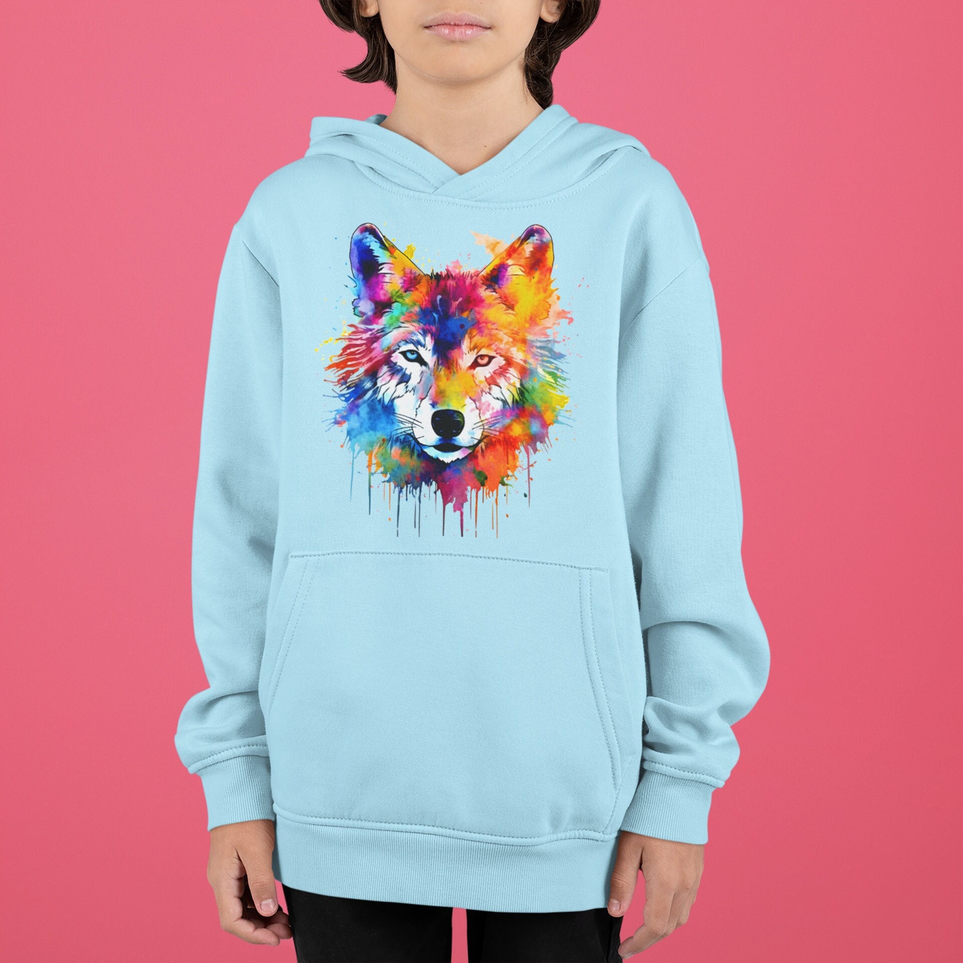 Hoodie rainbow profile fox embroidery best sale