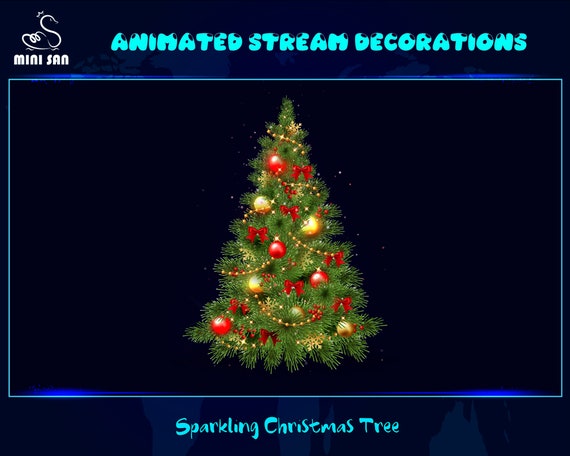 Sparkling Christmas Tree Animated Stream Decorations, Animated Xmas Tree for Twitch Stream Decorations, Stream Art, Stream Graphics