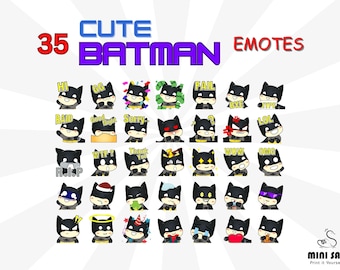 35 Cute Bat Boy Emotes Pack, Twitch Emotes Pack, Discord Emotes Pack, Emotes For Streamer, Emotes Pack.