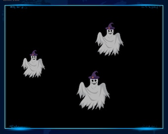 Cute White Ghost Animated Stream Decorations, Halloween Flying White Ghost for Twitch Stream Decorations, Stream Art, Stream Graphics