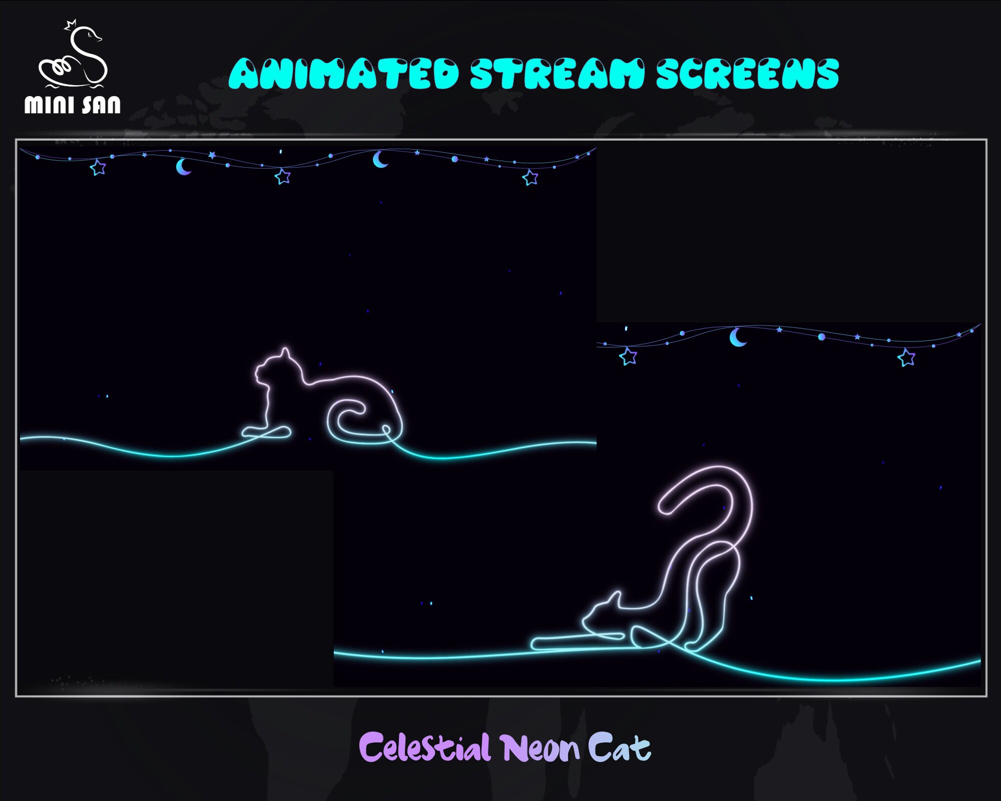 Celestial Neon Cat Animated Stream Overlay, Celestial Neon Cat Twitch ...
