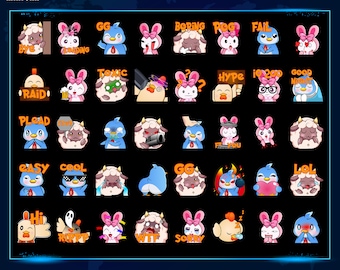40 Cute Palwolrd Emotes Bundle, Static Palwolrd Twitch Emotes, Discord Palwolrd Emotes Bundle, Emotes For Streamers