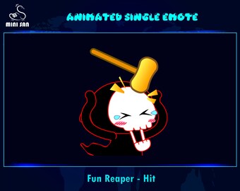 Animated Cute Hit Reaper Emote, Cute Hit Reaper Twitch Emote, Hit Reaper Discord Emote, Hit Reaper Chat Emote For Streamer