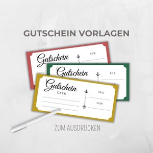 Blank voucher templates to fill out, personalizable voucher, voucher to print, last minute gift birthday Christmas