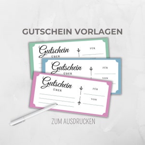 Blank voucher templates to fill out, personalizable voucher, voucher to print, last minute gift birthday Christmas