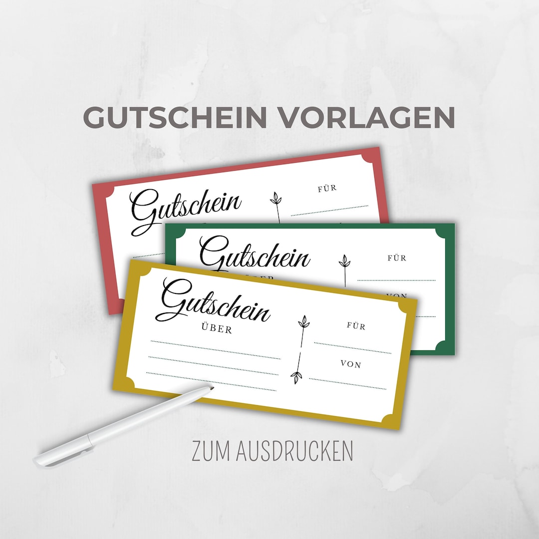 Blank Voucher Templates to Fill Out Customizable Voucher Etsy