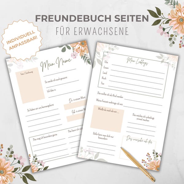 Steckbrief Freundebuch Fur Erwachsene