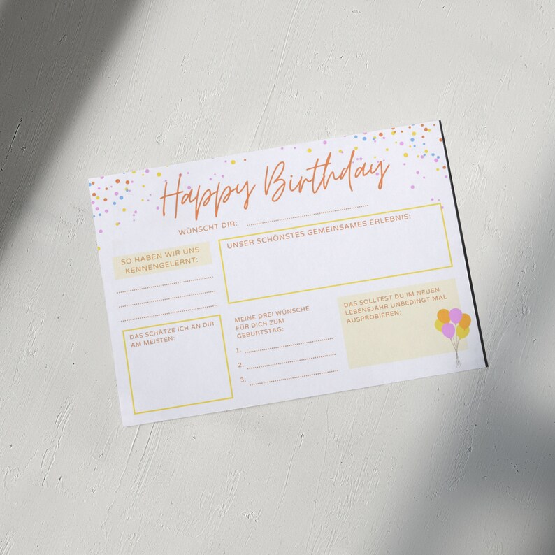 Gstebuch Geburtstag Zum Ausfllen