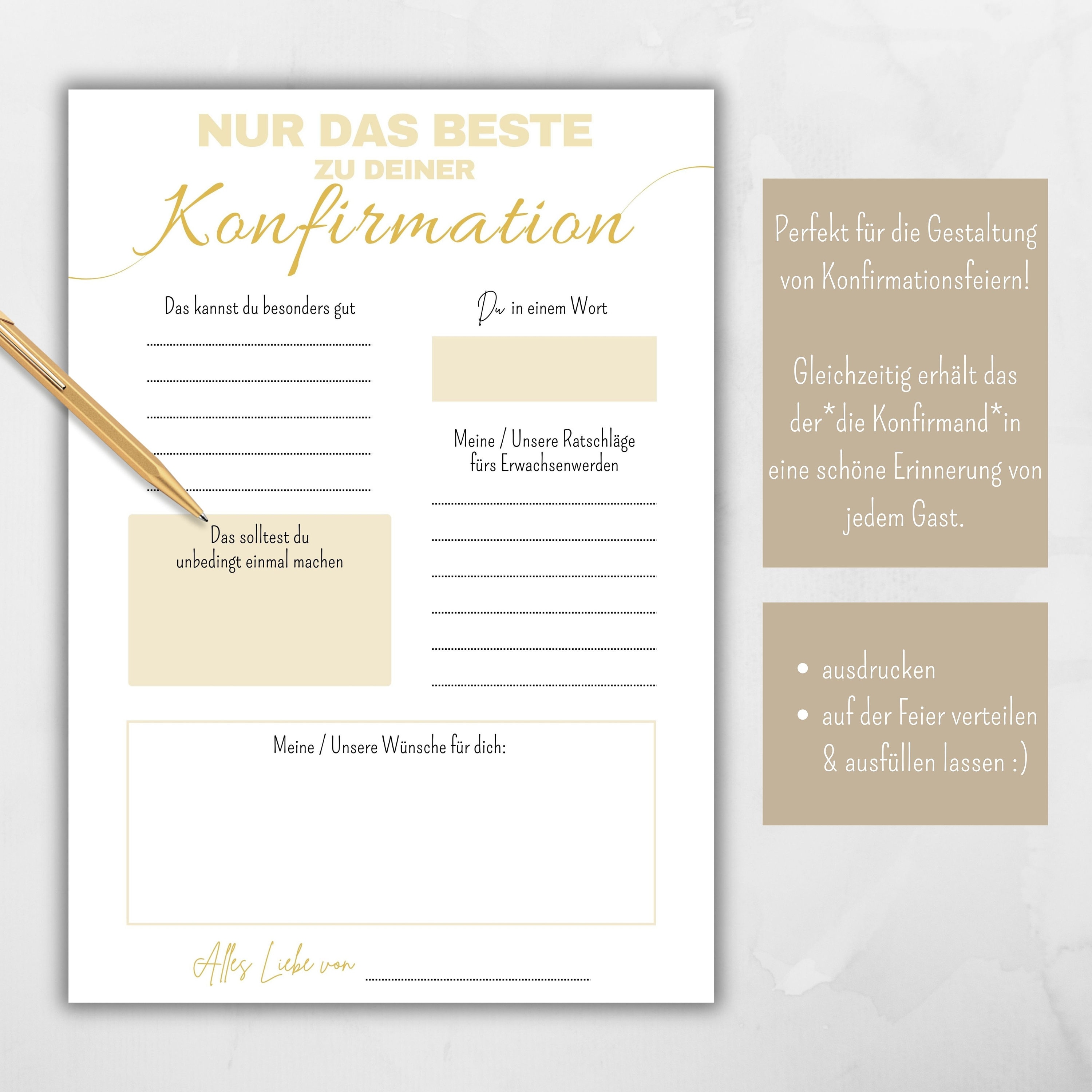 Was Trägt Man Zur Konfirmation Als Gast Gästebuchkarte Konfirmation, Gastkarten Canva Vorlage, Gästekarten