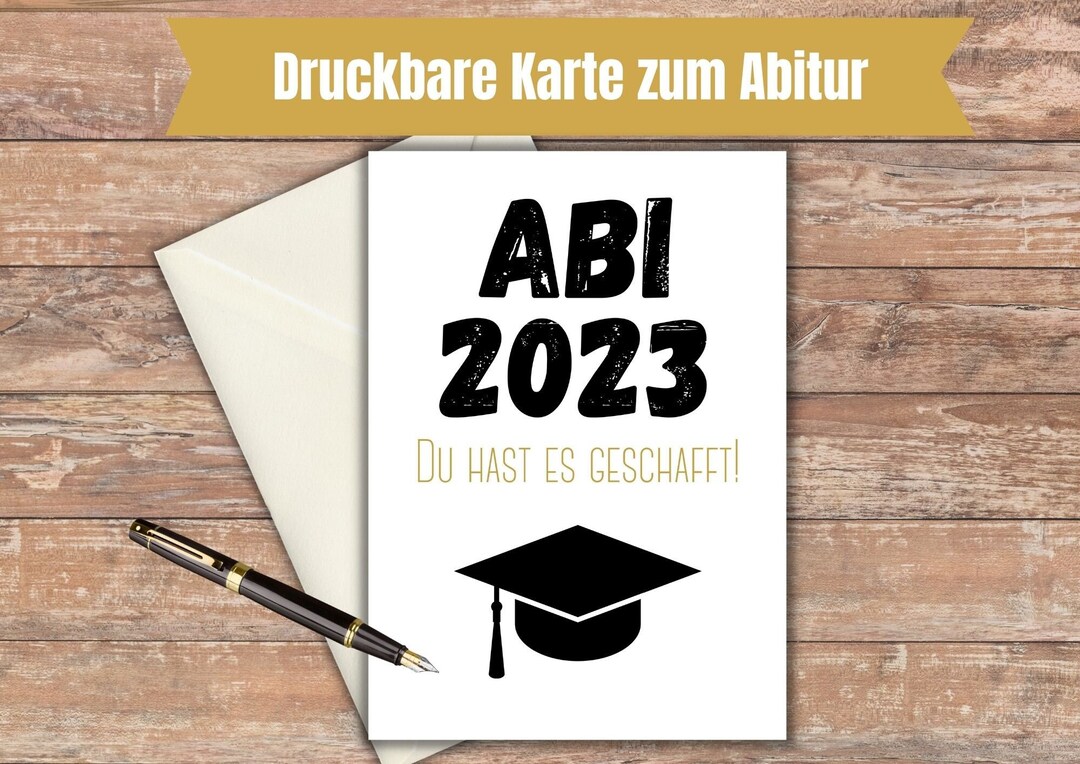 Karte Abitur 2023 Glückwunschkarte Abi Karte zur bestandenen Etsy.de
