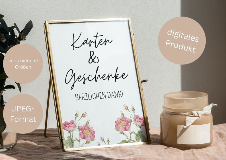 Geschenketisch Schild Floral Geschenketisch Bild Etsy