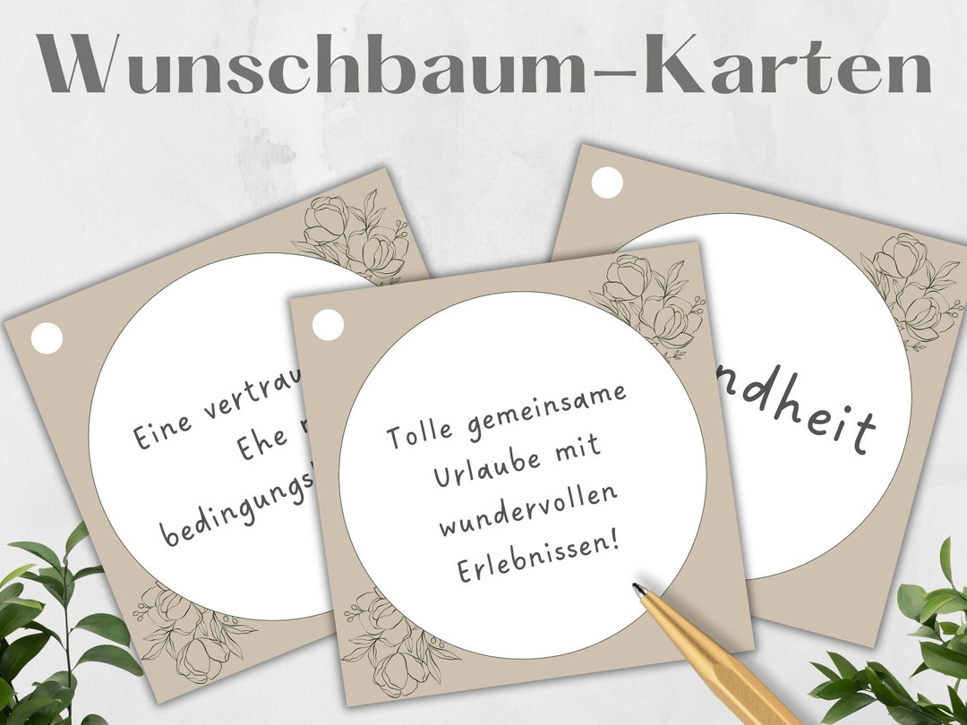 Wunschbaum Karten für Hochzeit Geburtstag Konfirmation Etsy.de