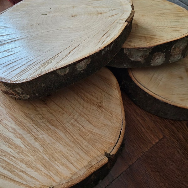 Tranches de bûches en bois véritable naturel - Centres de table Mariage, Rustique