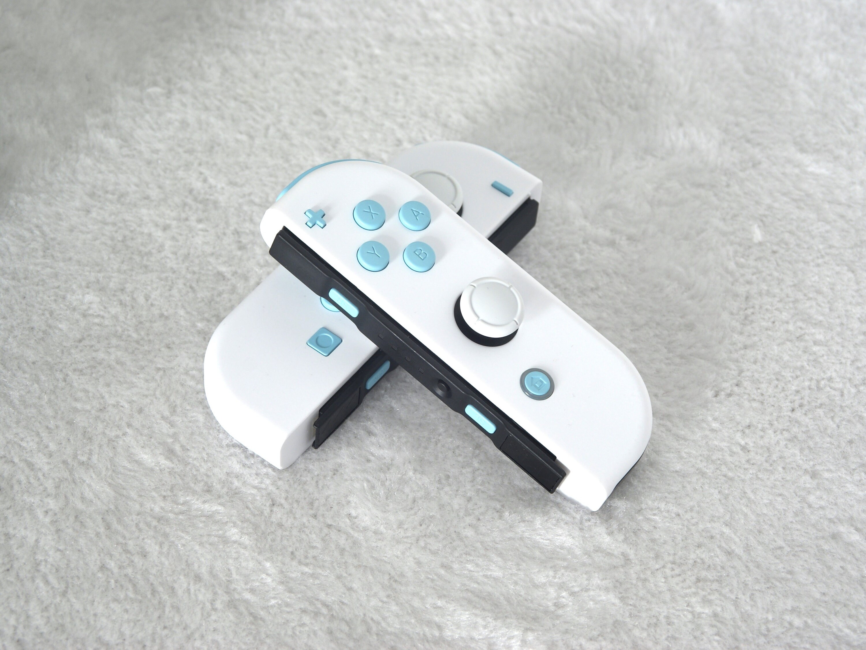 White Custom Nintendo Switch Joy-con Controllers With Sky