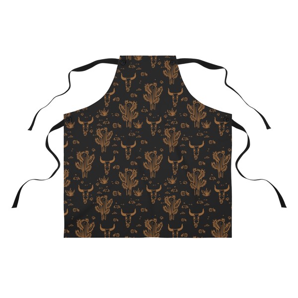 Western Print Kitchen Apron, Cowboy Kitchen Apron, Rustic Cooking Apron,  Cowboy Chef Attire, Cowgirl Cooking Apron, Western BBQ Apron