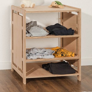 Kindergarderobe mit Kleiderstande und Kommode als Set oder einzeln. Montessori Garderobe für eigenständiges lernen von Kindern Bild 8