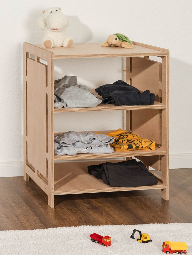 Armoire pour enfants avec portant et commode en ensemble ou individuellement. Armoire Montessori pour que les enfants apprennent de manière autonome image 8