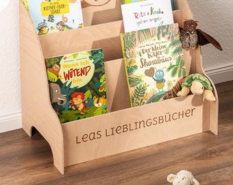 Bücherregal für Kinder aus Holz - Kreatives Kinder Bücherregal: Lerneffektives Design für Kinder - Spielend Aufräumen und Lernen zugleich