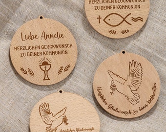 Geschenkanhänger zur Kommunion - Personalisierte Geschenke für Kinderkommunnion - Konfirmation oder Firmung