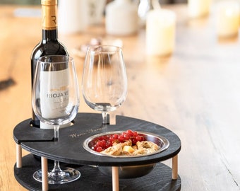 Wine bar - sofá bar para bebedores de vino. Hecho a mano en Alemania para acogedoras veladas en el sofá para dos. Regalo perfecto