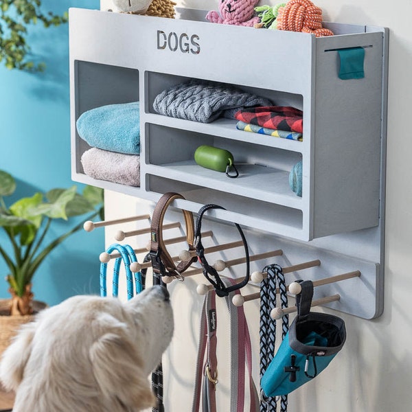 Deluxe dog coat rack. Practical for hanging dog leashes and many accessories - neat and stylish