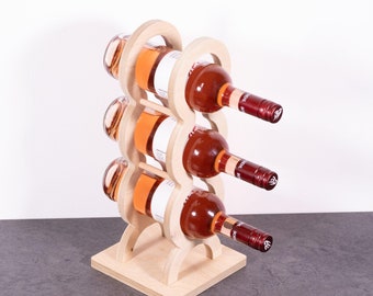 Casier à vin élégant pour 3 bouteilles superposées : design peu encombrant pour vos vins préférés - élégance pour chaque pièce !