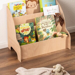 Wooden bookshelf for children Creative children's bookshelf: learning-effective design for children tidying up and learning at the same time image 7