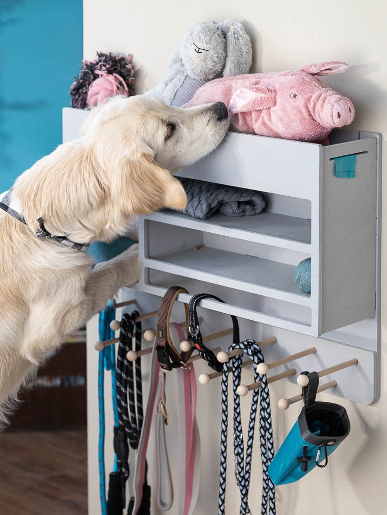 Hundegarderobe Deluxe Praktisches Aufhängen von Hundeleinen und vielen Accessoires Ordentlich und stilvoll Bild 4