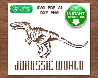 Velociraptor Dinosaurier Schablone SVG, prähistorischer Raptor Cut-Datei für Cricut Silhouette, Dinosaurier Vorlage für Wandkunst, T-Shirts, Scrapbooking