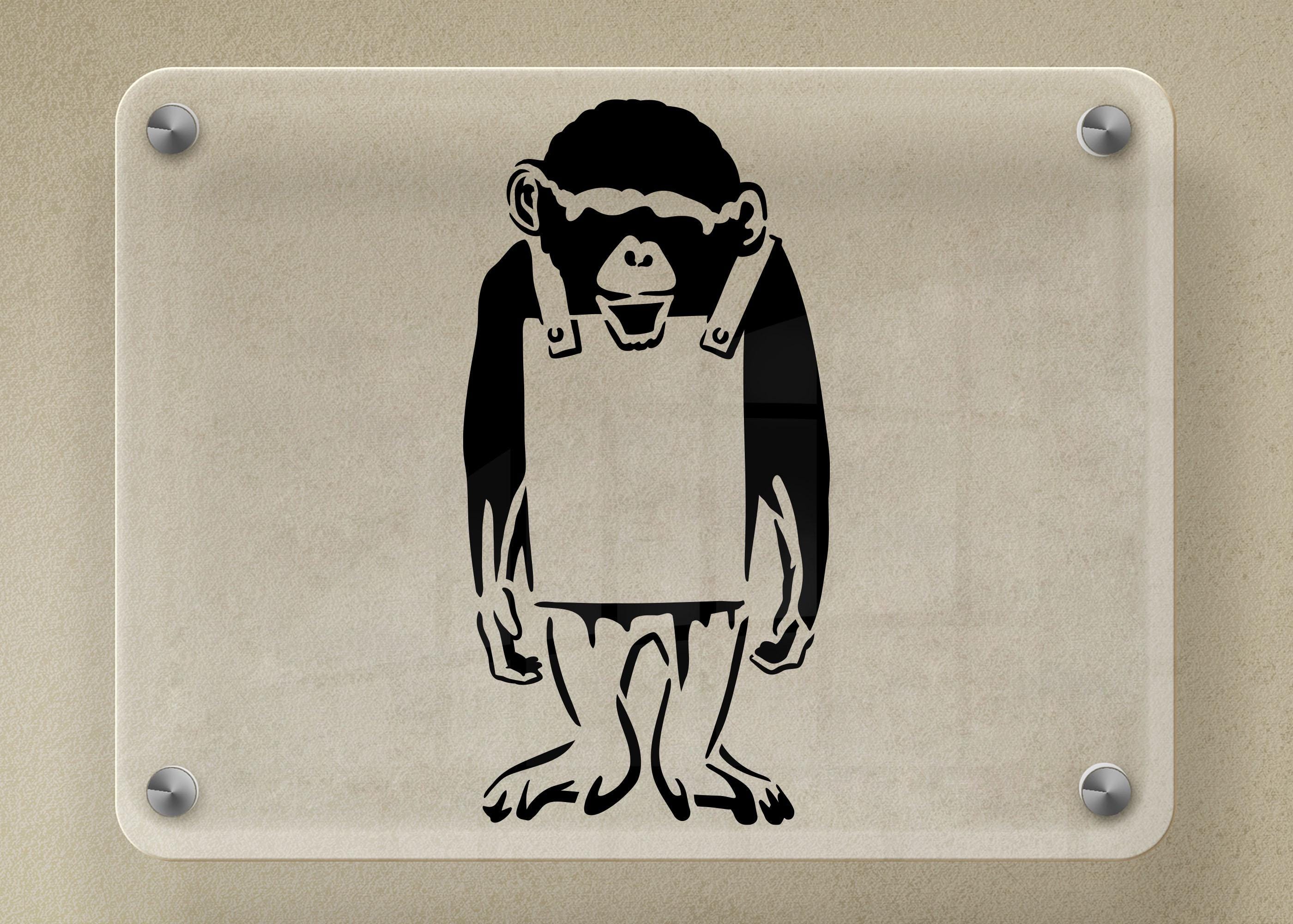Banksy Monkey Keep It Real Stencil SVG, Graffiti Street Art Cut