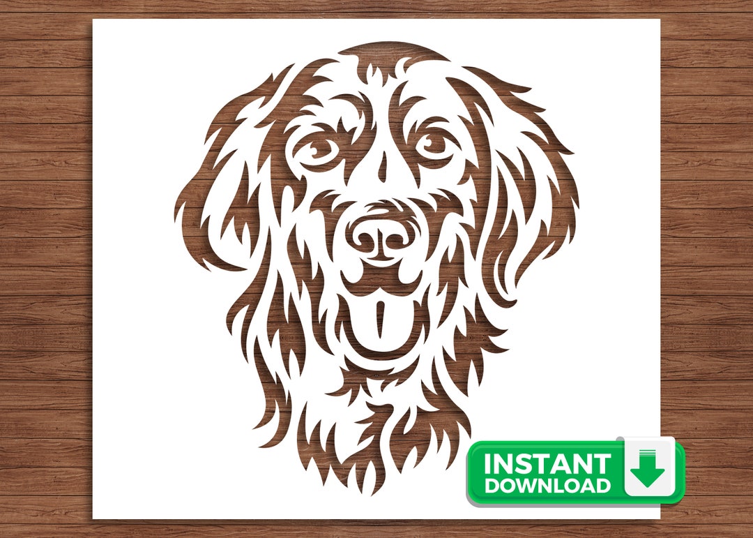 Labrador Dog Head Stencil Art, Dog Stencil, Dog Art, Pet Art, Wall