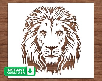 Creative Lion Stencil Designs per DIY Art, SVG, DXF, Patterns & Home Décor, Wall, Fabric Stencil per il taglio e la stampa, Stampa decorativa