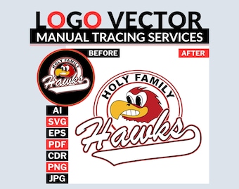 Professional Logo Vector Conversion | Team & Mascot Logo Tracing | Manual Redraw | SVG EPS PDF