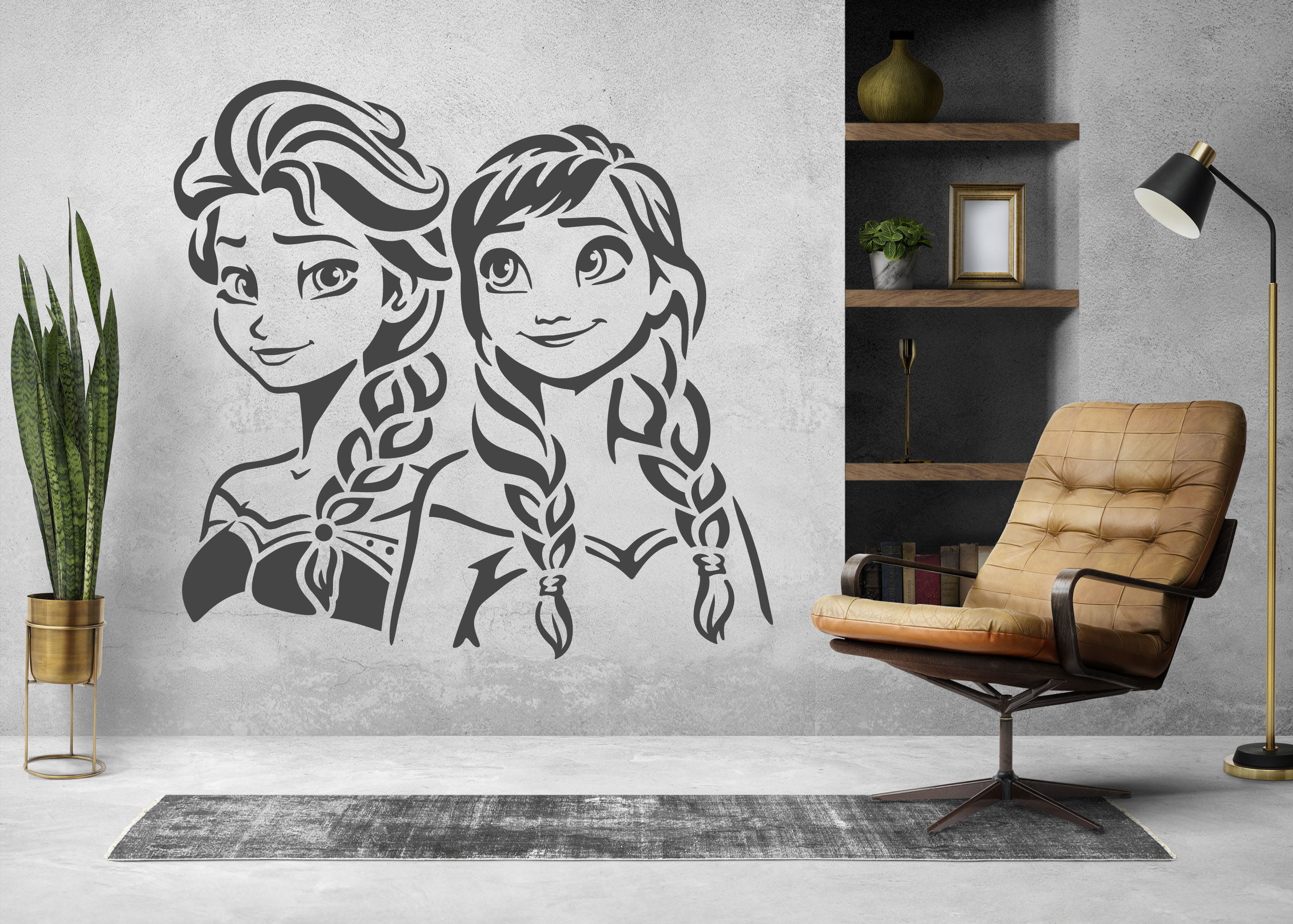 アナと雪の女王 ステンシルアート | ディズニー風プリンセス SVG