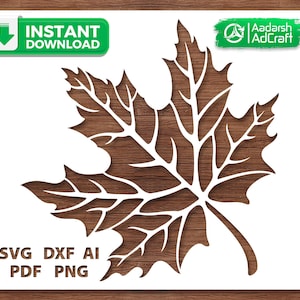 Decorative Autumn Maple Leaf Stencil SVG for Fall Crafts, DIY Wall Decor, T-Shirt Printing, Scrapbooking, Cricut & Silhouette Cutting File