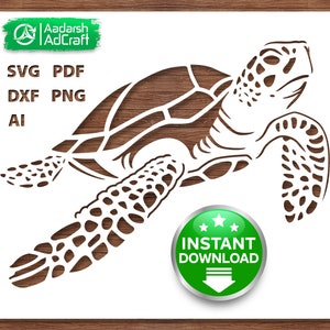 Schildkröte Meerestier Schablonenkunst, Schildkrötenschablone, Wasserkunst, SVG, dxf, Wanddekormuster, DIY-Handwerk, Laserschnitt, Cricut, Silhouettenaufkleber