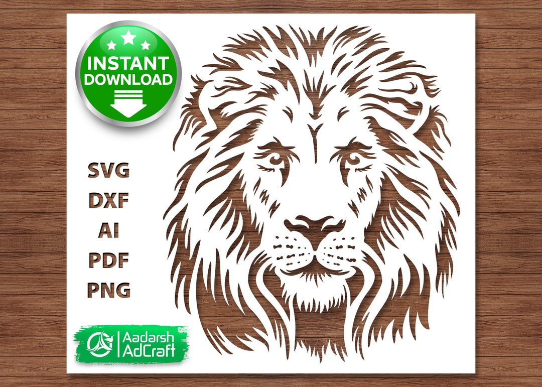 Creative Lion Stencil Designs for DIY Art, SVG, DXF
