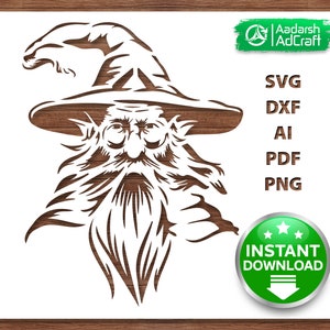 Wizard Magician Art Stencil, Enchanting Wizard, The Magic, Mystic Art, SVG, dxf, Wall Décor Pattern, DIY Crafting, Laser, Cricut Silhouette