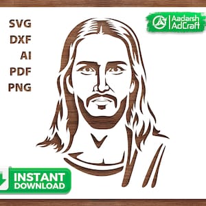 Jesus Almighty Face Stencil Art, Vector SVG, dxf, Stencil Print, God Design, Christianity, Wall Decor, DIY Craft, Cricut, Silhouette