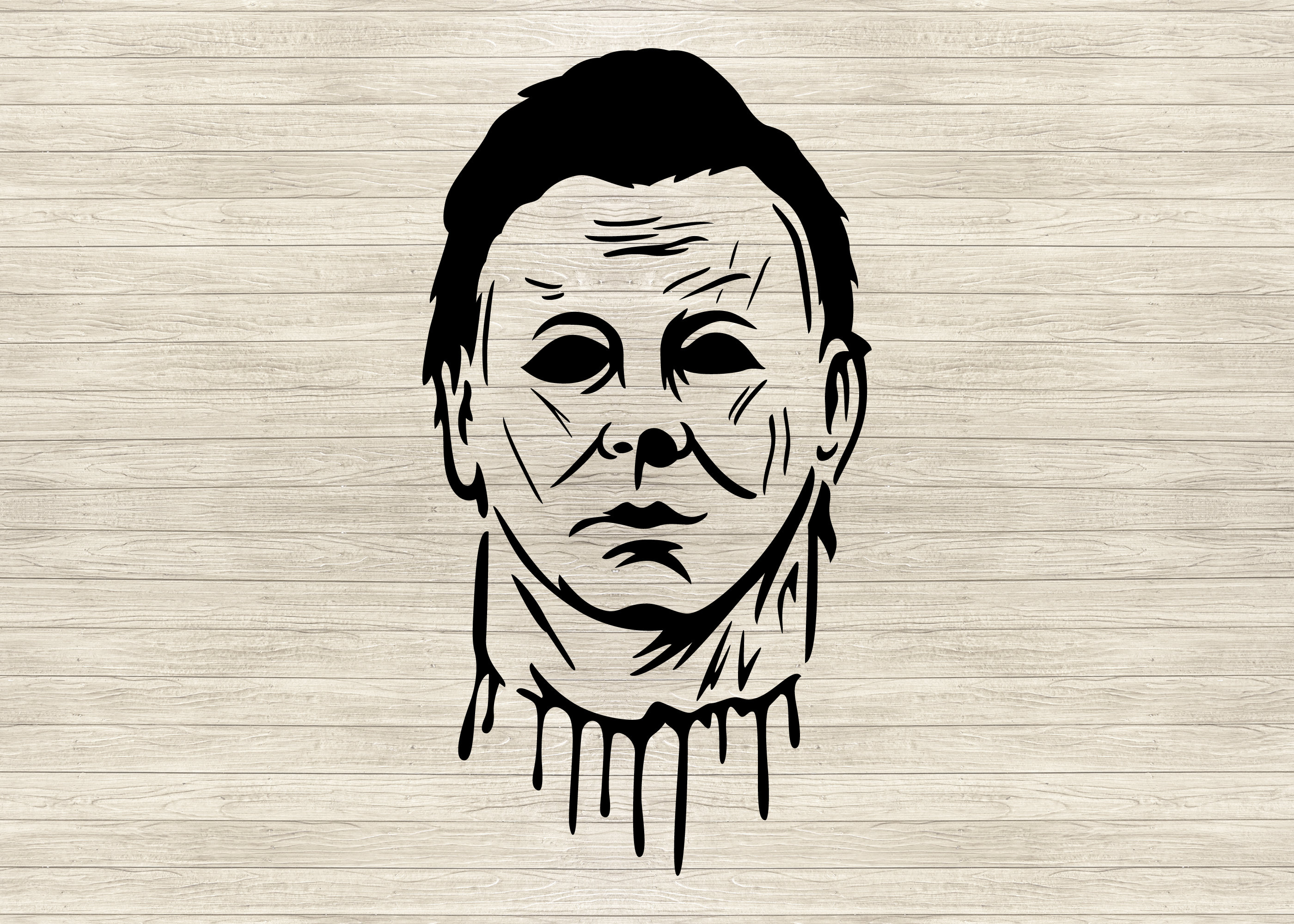 Michael Myers Stencil | Halloween Horror SVG, Scary Mask Template ...