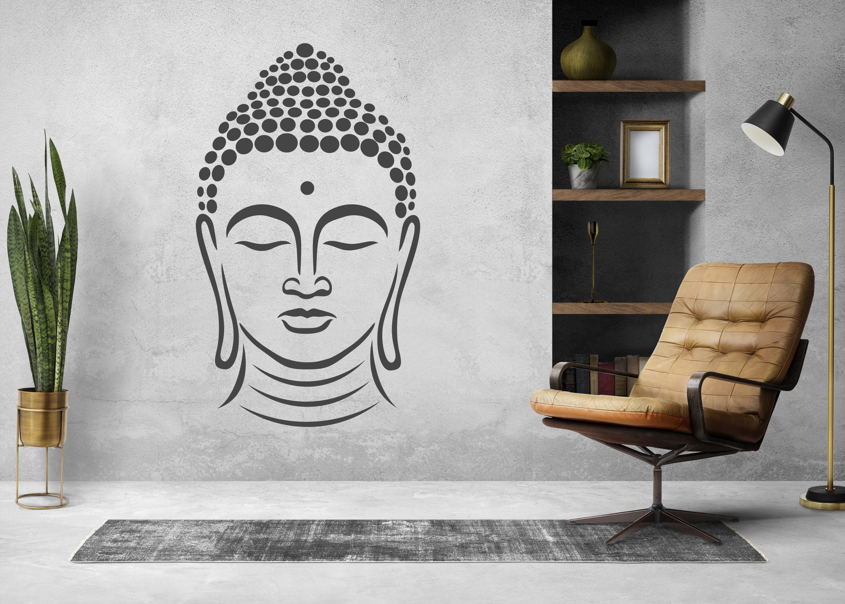Lord Gautam Buddha Head Art Stencil Design for DIY Art, Pattern and