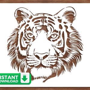 Stencil da parete Modello di stencil per aerografo di grandi dimensioni  Tiger Animal per decorazioni fai-da-te -  Italia