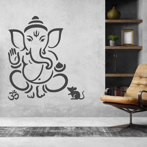 Ganpati Bappa stencil art featuring Lord Ganesha. Perfect for Ganesh Chaturthi, Diwali, wall décor, fabric printing, rangoli, and festival crafts. Works with Cricut, Silhouette, CNC, and laser cutting.